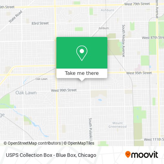 USPS Collection Box - Blue Box map