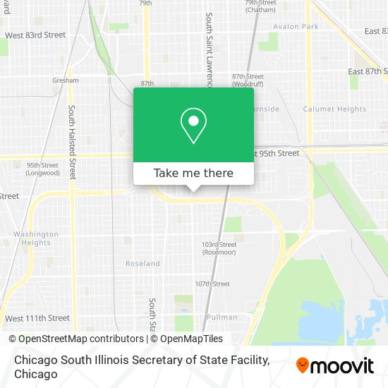 Chicago South Illinois Secretary of State Facility map