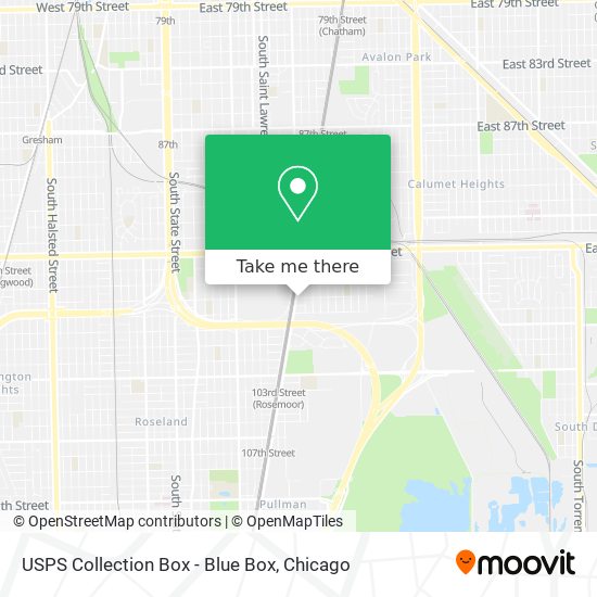 USPS Collection Box - Blue Box map