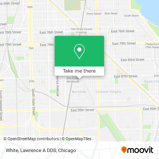 White, Lawrence A DDS map