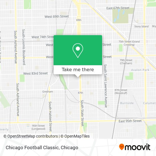 Chicago Football Classic map