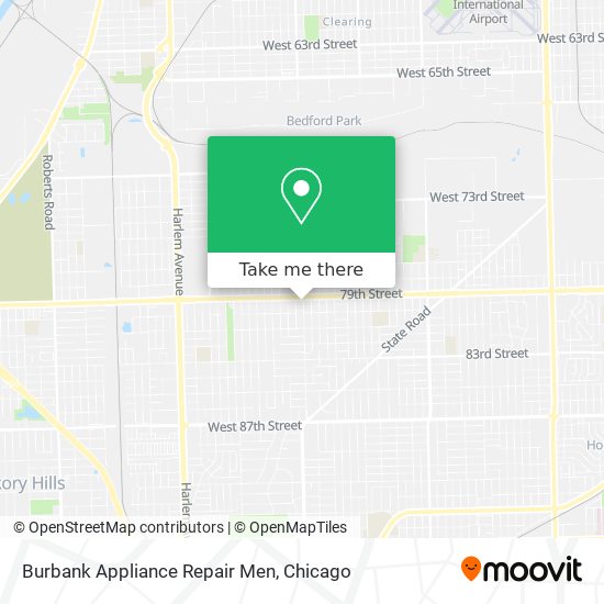 Burbank Appliance Repair Men map