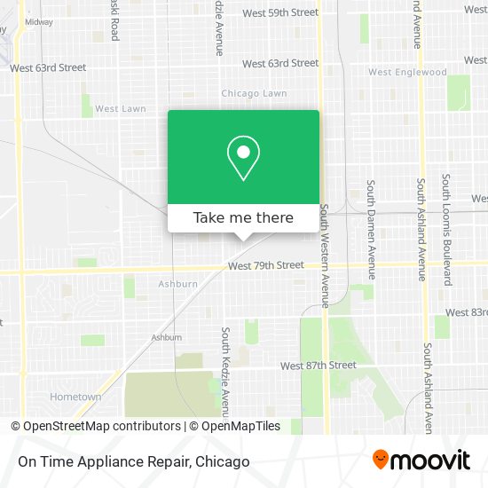On Time Appliance Repair map