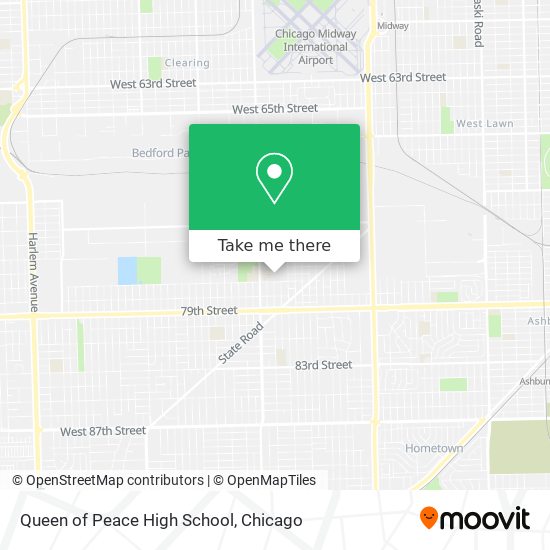 Queen of Peace High School map