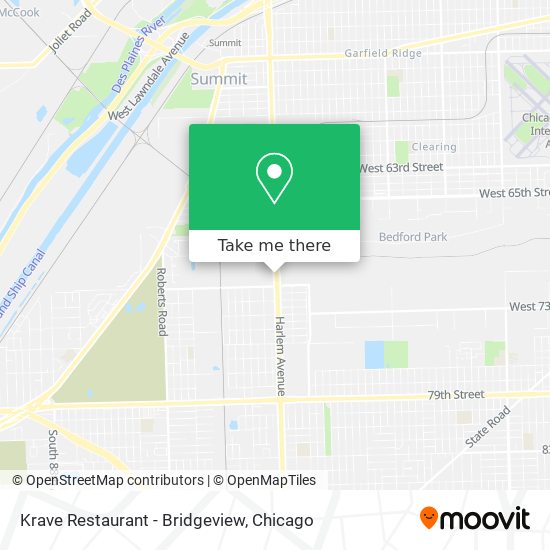 Mapa de Krave Restaurant - Bridgeview