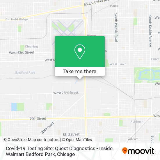 Covid-19 Testing Site: Quest Diagnostics - Inside Walmart Bedford Park map