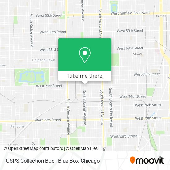 USPS Collection Box - Blue Box map