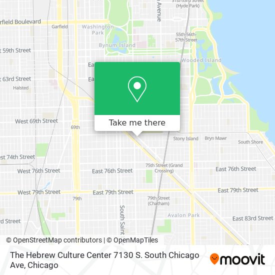 Mapa de The Hebrew Culture Center 7130 S. South Chicago Ave
