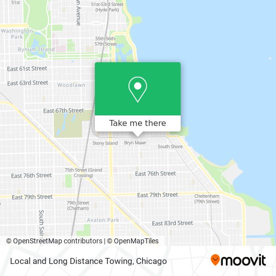 Local and Long Distance Towing map
