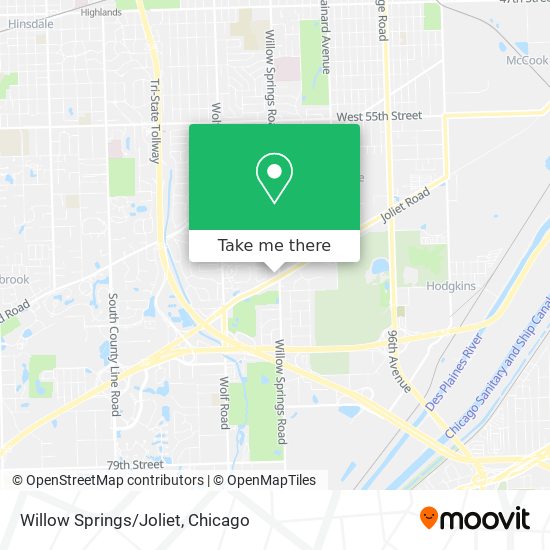 Willow Springs/Joliet map