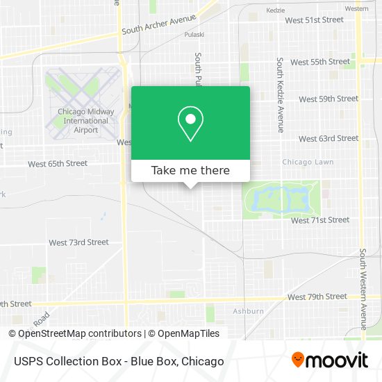 Mapa de USPS Collection Box - Blue Box