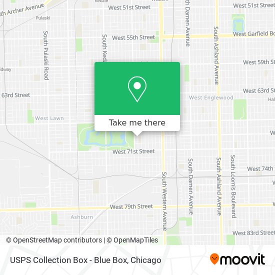 USPS Collection Box - Blue Box map