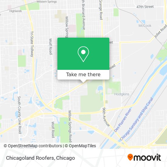 Chicagoland Roofers map