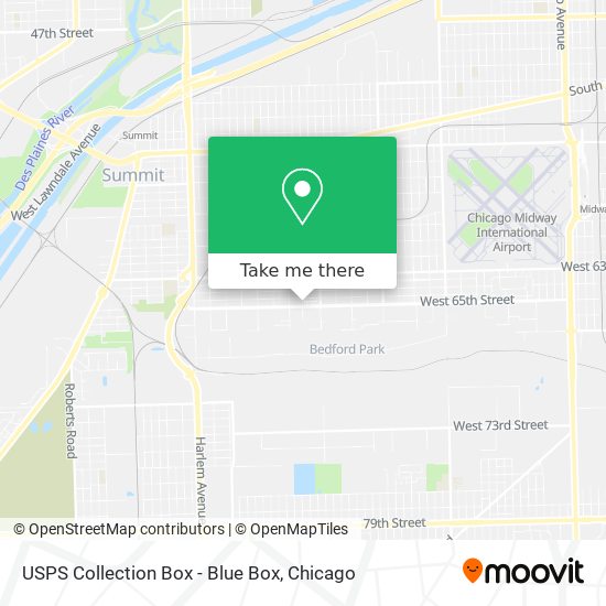 Mapa de USPS Collection Box - Blue Box