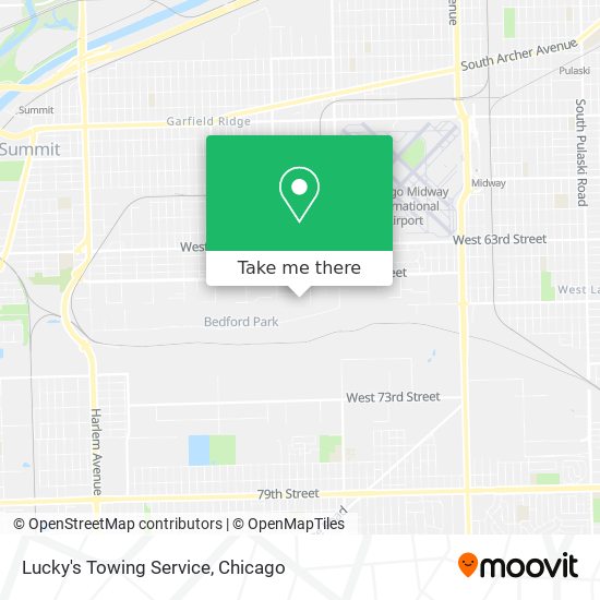 Lucky's Towing Service map