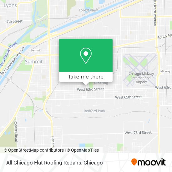 All Chicago Flat Roofing Repairs map