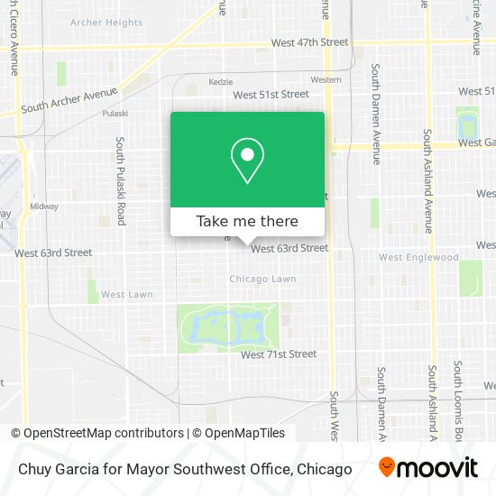 Chuy Garcia for Mayor Southwest Office map