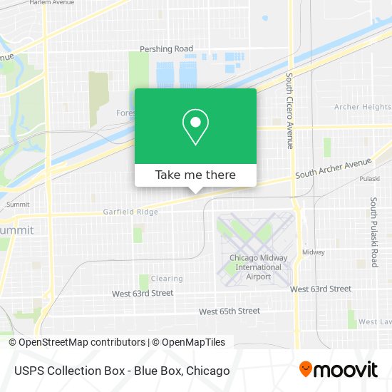 USPS Collection Box - Blue Box map