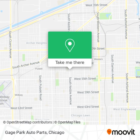 Gage Park Auto Parts map