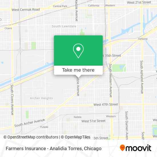 Farmers Insurance - Analidia Torres map