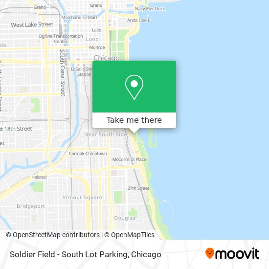 Mapa de Soldier Field - South Lot Parking
