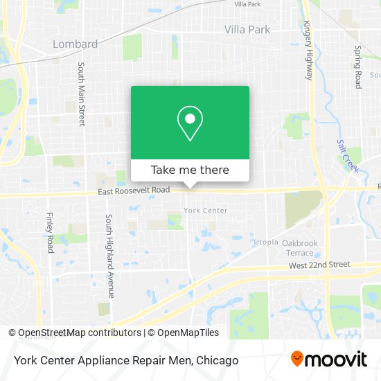 York Center Appliance Repair Men map