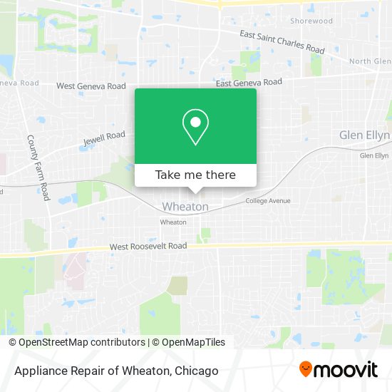 Appliance Repair of Wheaton map