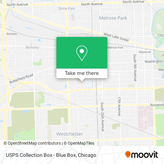 Mapa de USPS Collection Box - Blue Box