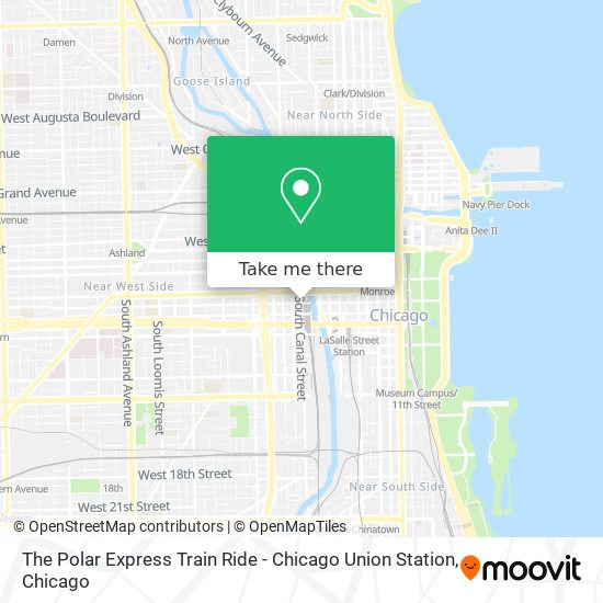 Mapa de The Polar Express Train Ride - Chicago Union Station