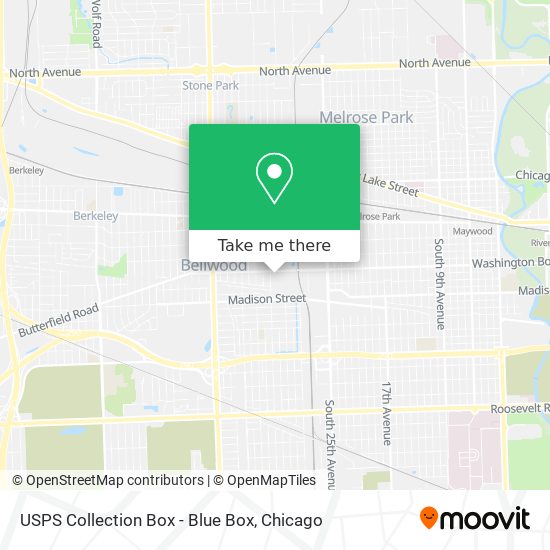 Mapa de USPS Collection Box - Blue Box