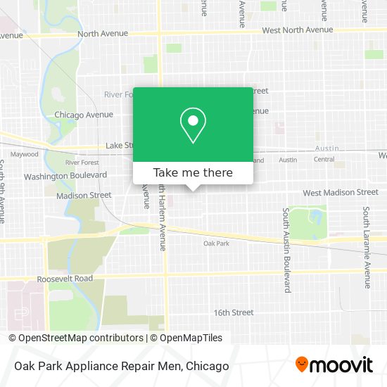 Oak Park Appliance Repair Men map