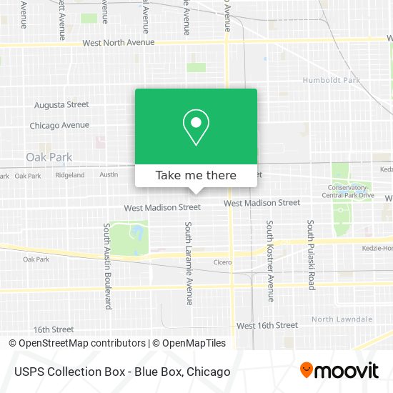 USPS Collection Box - Blue Box map