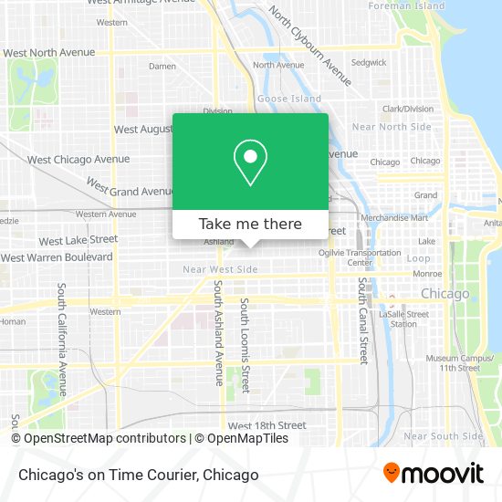 Mapa de Chicago's on Time Courier