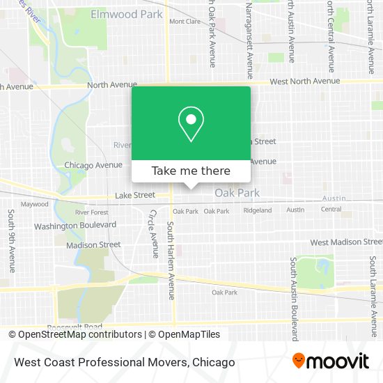 West Coast Professional Movers map