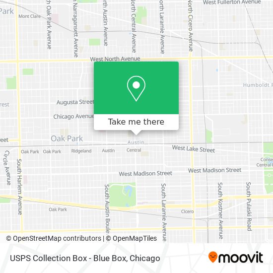 Mapa de USPS Collection Box - Blue Box