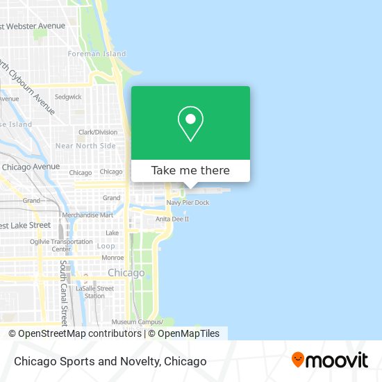 Chicago Sports and Novelty map