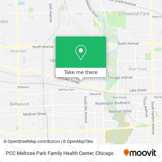 Mapa de PCC Melrose Park Family Health Center