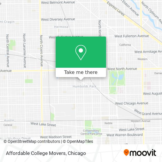 Affordable College Movers map