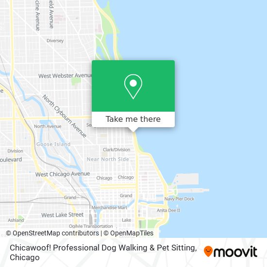 Mapa de Chicawoof! Professional Dog Walking & Pet Sitting