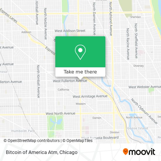 Mapa de Bitcoin of America Atm