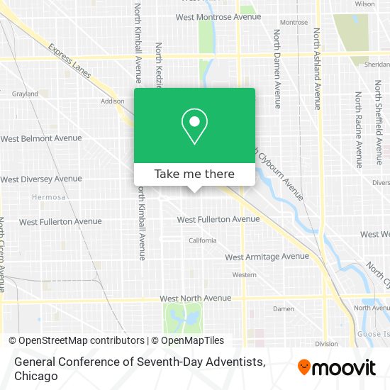 General Conference of Seventh-Day Adventists map