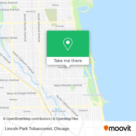 Lincoln Park Tobacconist map