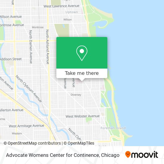 Advocate Womens Center for Continence map