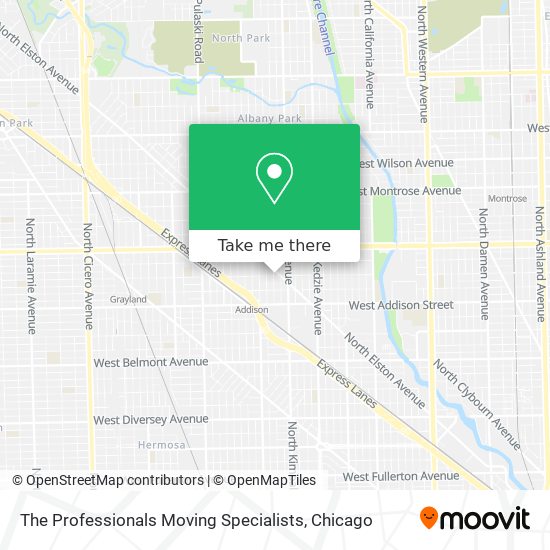 The Professionals Moving Specialists map