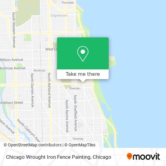Mapa de Chicago Wrought Iron Fence Painting