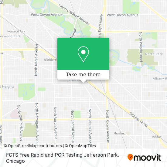 FCTS Free Rapid and PCR Testing Jefferson Park map