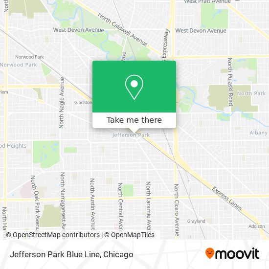 Jefferson Park Blue Line map