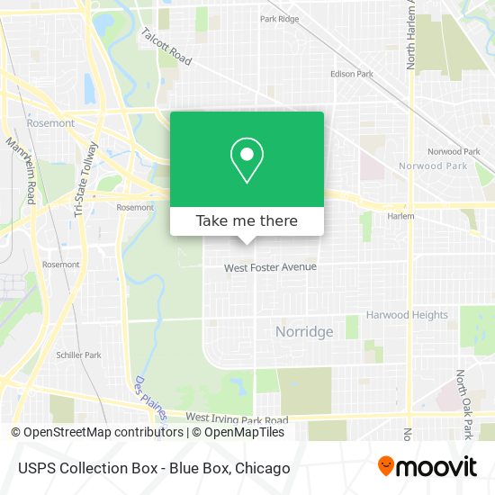 Mapa de USPS Collection Box - Blue Box