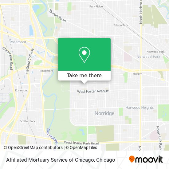 Affiliated Mortuary Service of Chicago map