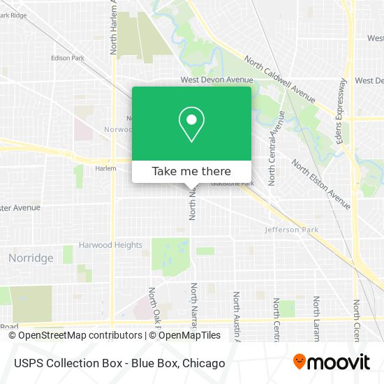 Mapa de USPS Collection Box - Blue Box